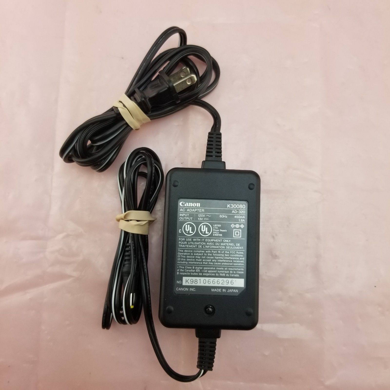New Canon K30080 AD-320 13V 1.8A Charger Power AC Adapter Cord